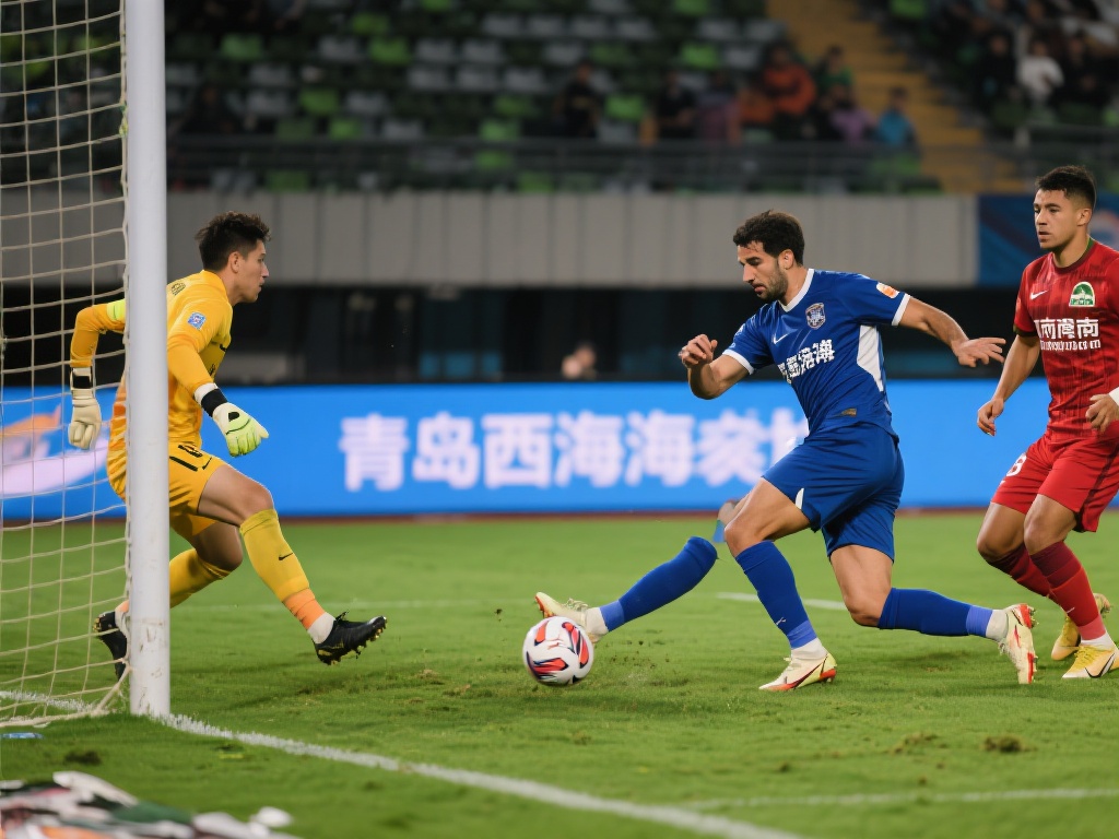 比赛进行到下半场，场上局势胶着，双方都未