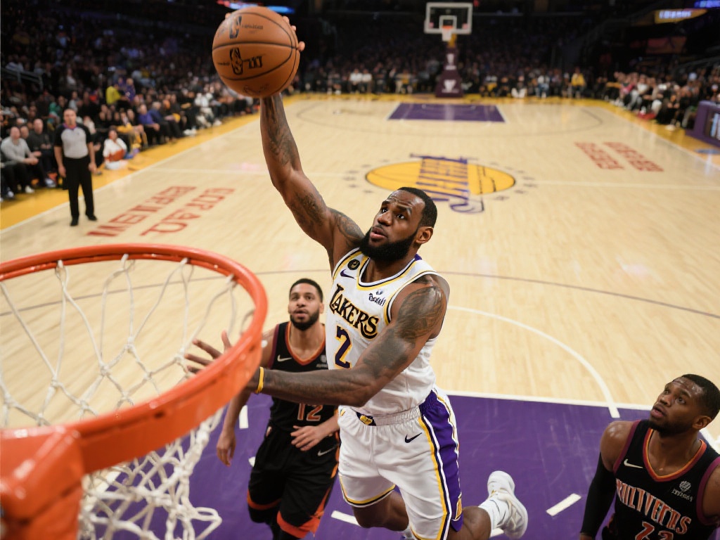 詹姆斯上篮失手 里弗斯补篮完成精彩得分 体育竞技中,运动员的个人反应能力常常被忽